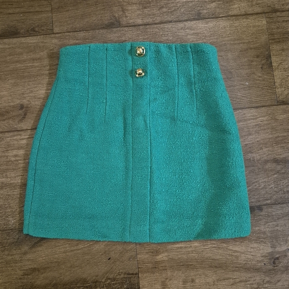 Zara Green Mini Pencil Skirt Casual - Picture 2 of 4